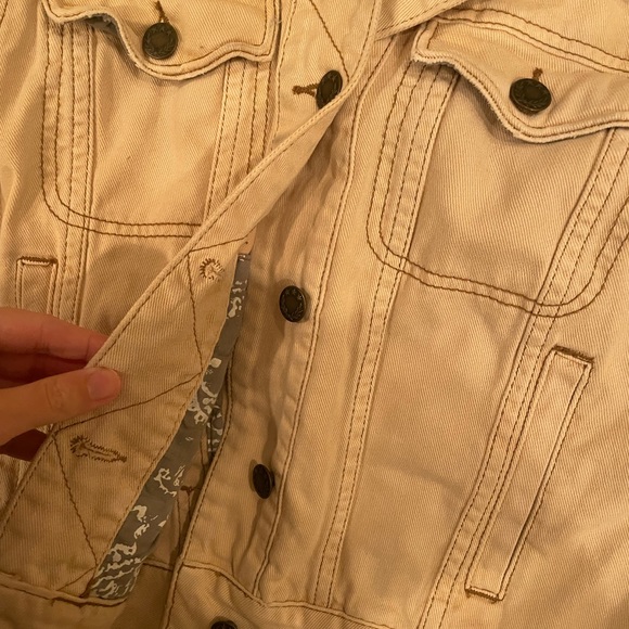 Free people tan denim jean jacket - Picture 3 of 6